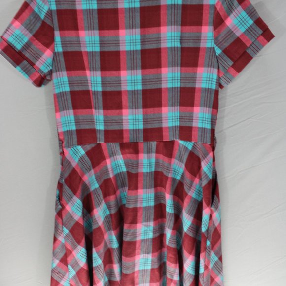 Voodoo Vixen Dress Plaid Size Medium 6 Polyester - Picture 5 of 5